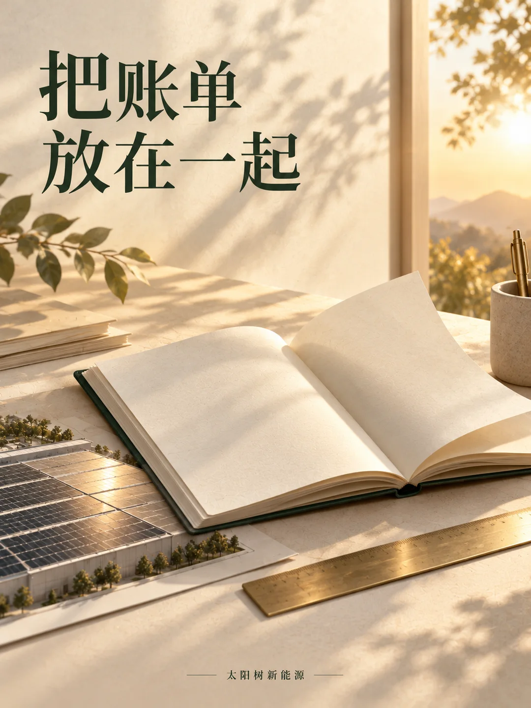 把账单放在一起，AI概念配图